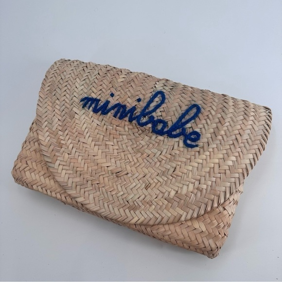 POOLSIDE COLLECTIVE L'ENVELOPPE CLUTCH "minibabe” STRAW BAG - Picture 1 of 4